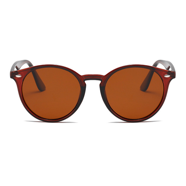 Lunettes de soleil rondes pour femme - marron