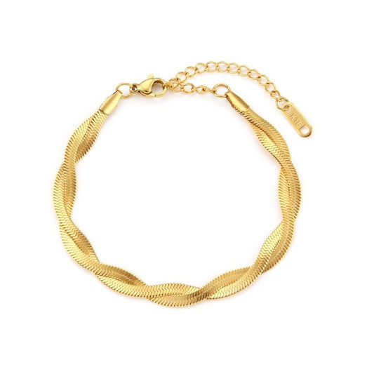 Ensemble collier et bracelet torsadés pour femme