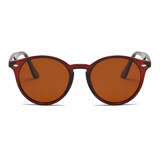 Lunettes de soleil rondes pour femme - marron