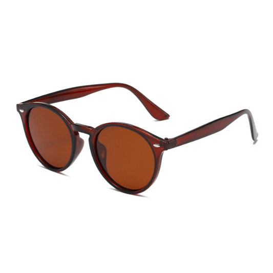 Lunettes de soleil rondes pour femme - marron